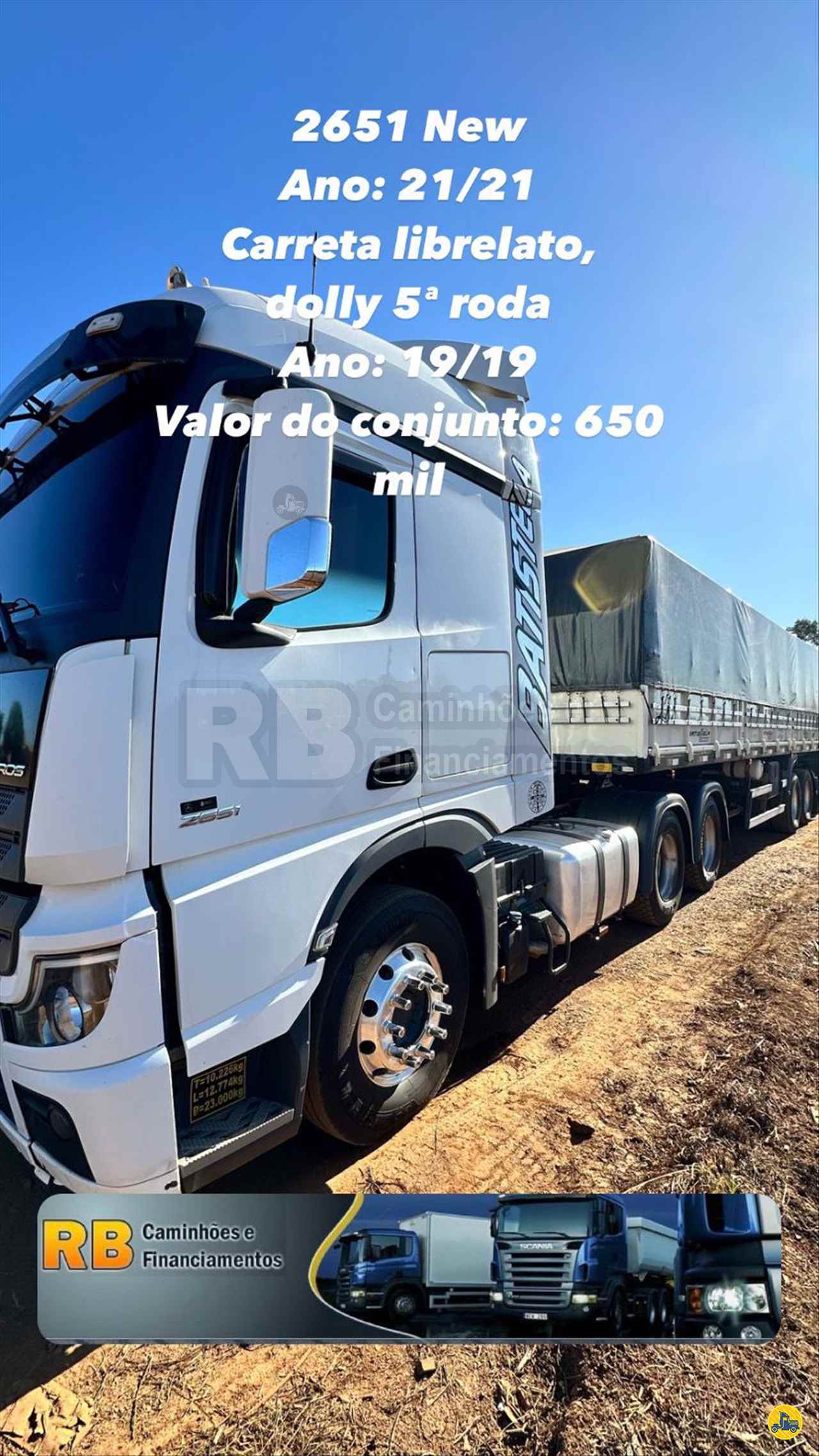 CAMINHAO MERCEDES-BENZ MB 2651 Graneleiro Cavalo 6x4 RB Caminhões & Financiamentos ARAGUARI MINAS GERAIS MG